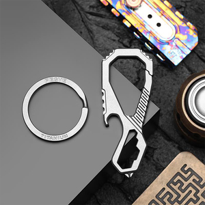 Porte-clés de voiture Fegve multifonctionnel <span class=keywords><strong>Feigo</strong></span>, décapsuleur de ceinture, personnalisé, créatif, en alliage de titane pur, pour homme - Product Image 4