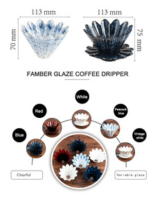 Famber <span class=keywords><strong>Filtre</strong></span> à café en céramique écologique goutteur Origami Style Porcelaine Outil de brassage à domicile pour cafetière à cône - Product Image 5