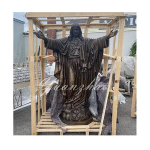 Super septembre Sculpture en métal religieux jésus Christ Sculpture en Bronze coulée grande taille Statue de jésus en Bronze