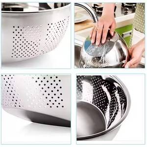 Wholesale High Quality Korean Stainless Steel 304 Oblique Bottom Kitchen <b>Colander</b> for Straining Fruit & Vegetables - Product Image 3
