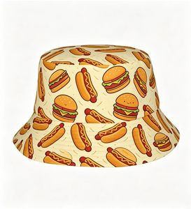 Sombrero de Pescador con Estampado de Comida de Dibujos Animados al por Mayor, Gorra de Sol Personalizada para Verano y Playa con Logotipo Personalizado - Product Image 1