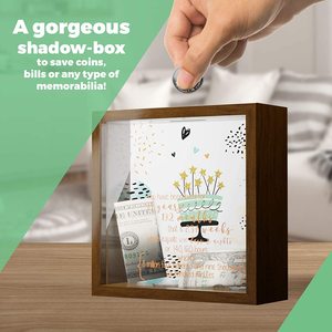 6*6*2 Inch Wooden <strong>Shadow</strong> <strong>Box</strong> with Glass Front - Product Image 2