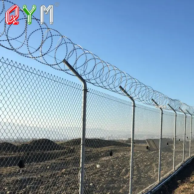 3d Curvy Airport Fence Panels Barbed Wire Anti Climb In Prison