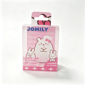 Boîte cadeau en plastique transparent personnalisée en gros, boîte d'emballage en PVC avec trou pour crochet européen pour l'affichage de jouets lumineux à LED, logo personnalisé - Product Image 2