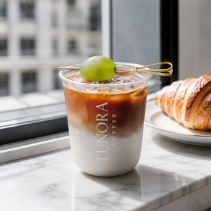 Gobelets à café personnalisés jetables transparents pour boissons froides, gobelets à thé Boba en PET, gobelets en plastique en forme de U avec couvercles - Product Image 4