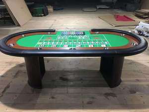 Mesa de póker Texas con lámparas LED, mesa de juego ovalada con lámparas LED, 10 personas - Product Image 4