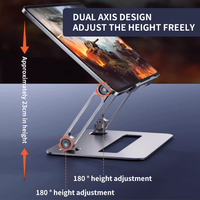 Support portable en métal argenté pliable pour ordinateur portable et tablette, avec angle et hauteur réglables, refroidisseur pour tablette, vente chaude 2024