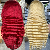 Perruques en cheveux humains colorées Goodluck Wholesale, perruque frontale en dentelle HD, perruques rouges, oranges, violettes en dentelle frontale pour femmes noires