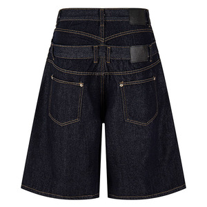 Shorts en jean personnalisés pour homme, été 2026, haute qualité, coupe large, décontracté, ample, droit, double ceinture, effet délavé - Product Image 3