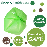 Sac poubelle de cuisine biodégradable compostable écologique en PLA de 13 gallons et 20 microns, thermoscellable, avec cordon de serrage et ouverture plate