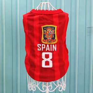 Veste pour chien Coupe du Monde de football Printemps-Été Teddy Golden Retriever Samoyed Logo de l'équipe Numéro du joueur Nom du pays Vêtements - Product Image 4