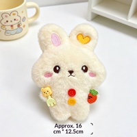 Pendentif Lapin en Peluche OEM Adorable, Poupée Lapin de 16 cm avec Cœur Sonore, Porte-clés Animal, Décoration de Sac