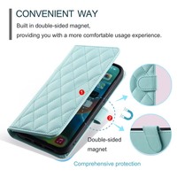 Étui magnétique en PU à motif de diamant pour iPhone 13 Pro étui multifonctionnel en cuir pour support de téléphone