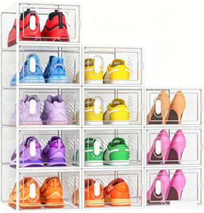 Wholesale High Strength PET Dust-Proof Foldable Clear Shoe Storage Container for Home Closet - Product Image 1