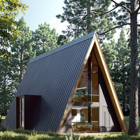 Maison préfabriquée en acier triangulaire européenne personnalisable, cabane portable étanche à montage rapide pour l'hébergement hôtelier