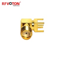 Alta calidad para conector RF coaxial de ángulo recto SMA hembra Jack para PCB