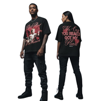 T-shirt pour homme « Awful Lot of Cough Syrup », 300 g/m², tricoté 100 % coton, coupe oversize, vierge, avec impression DTG et sérigraphie