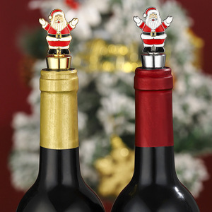 Santa Claus <b>Wine</b> Stopper Gold And Silver Metal Christmas Holiday Gift - Product Image 2