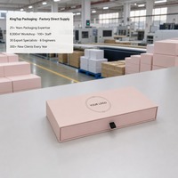 Boîte cadeau à tiroir en gros-grain rose poudré, impression personnalisée, rigide, coulissante, robuste, recyclable, qualité supérieure, vente en gros, directement de l'usine