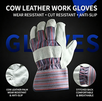 Gants de protection pour soudeurs en cuir de vachette fendu, résistants aux brûlures et au feu, pour le travail des métaux