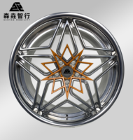 Jantes personnalisées SenYao en aluminium forgé 6061t6, 2 pièces, entièrement polies avec une couleur orange brillante pour Ferrari, Lamborghini, McLaren