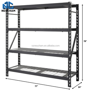 4 레이어 헤비 듀티 창고 선반 랙 차고 보관 랙 가정용 선반 랙 산업용 와이어 메쉬 선반 - Product Image 2