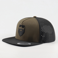 Casquette Snapback en molleton 5 panneaux personnalisée style Hip Hop avec logo brodé, bicolore, unisexe, imperméable, performance tropicale