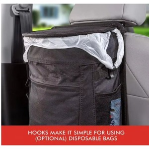 Échantillon gratuit de poubelle de voiture avec couvercle et doublure amovible, sac poubelle de voiture suspendu avec crochets, poubelle de voiture en tissu imperméable - Product Image 6