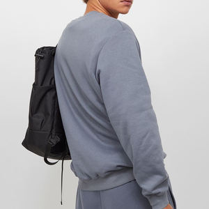 ชุดเสื้อสเวตเตอร์คอกลมมีฮู้ดสำหรับผู้ชายชุดสเวตเตอร์คอกลมมีฮู้ดผ้าคอตตอนสีฟ้าเทา - Product Image 3