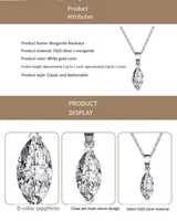 Collier pendentif Adodo 8 Niche Design 1Ct Moissanite en argent sterling S925, œil de cheval, luxe rhodié pour femmes, pour mariage