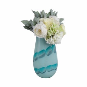 Vaso decorativo in vetro blu costiero per soggiorno, camera da letto, ufficio, decorazioni per la casa - Product Image 2