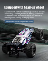 Voiture RC 4x4 1/16 38KM/H avec phare LED, véhicule télécommandé haute vitesse, camion monstre tout-terrain 4x4, jouet de véhicule d'escalade