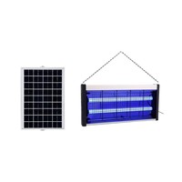 Tueur de moustiques solaire à LED de type split, en acier inoxydable, avec commande par bouton ; Grande taille, étanche, pour extérieur