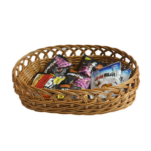 Cestino portaoggetti ovale intrecciato in <span class=keywords><strong>plastica</strong></span> fatto a mano cestino <span class=keywords><strong>per</strong></span> <span class=keywords><strong>pane</strong></span> in Rattan PP <span class=keywords><strong>per</strong></span> cibo da cucina Picnic <span class=keywords><strong>pane</strong></span> articoli vari - Product Image 2