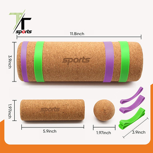 Planche d'équilibre en <span class=keywords><strong>liège</strong></span> personnalisable avec logo, rouleau <span class=keywords><strong>de</strong></span> massage 4-en-1 et balle, bandes <span class=keywords><strong>de</strong></span> résistance pour les orteils, sac <span class=keywords><strong>de</strong></span> transport et guide d'exercices - Product Image 1