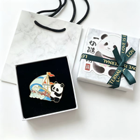 Magnétique de réfrigérateur en émail motif panda mignon, opéra chinois, danse du lion, voilier, coffret cadeau, décoration créative pour la maison, souvenir