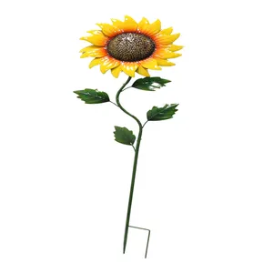 Bunga Matahari Kerajinan Besar Dekorasi Taman Luar Ruangan, Tanaman Seni Halaman Bunga Matahari Logam
