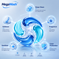 Megawash Pewangi Alami Aroma Buah, Pod Cuci Pakaian Sekali Pakai All-in-1, Gel Beads Pemurni Pakaian Otomatis