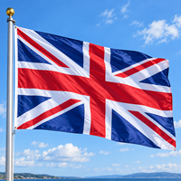 Drapeau britannique Union Jack en polyester pour extérieur avec œillets pour décoration de mât de drapeau