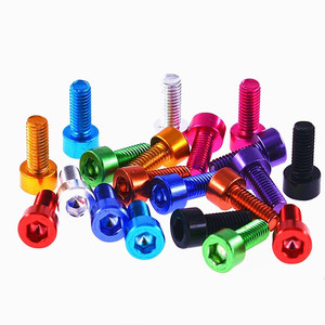7075 6063 6061 Aluminium Socket Dop Kop Schroef M4 M5 M6 6Mm 10Mm 18Mm 30Mm Inbussouten Alu Anodiseren Kleuren Din912 - Product Image 1