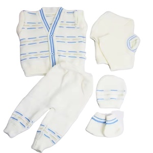 Unisex Thoải Mái Và Mềm Mại 100% Tinh Khiết Bông Dệt Kim Quần Áo Thiết Lập Phong Cách Giản Dị 5P OEM ODM Áo Len Cho Trẻ Sơ Sinh Trẻ Sơ Sinh Trẻ Mới Biết Đi - Product Image 1