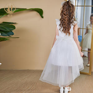 NIMBLE Verano 3-12 años Blanco Lentejuelas Flor Niñas Vestidos Niños <span class=keywords><strong>Ropa</strong></span> de fiesta de noche Vestido de bautizo de <span class=keywords><strong>primera</strong></span> comunión - Product Image 4