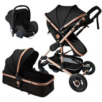 Landau pour bébé Poussette de luxe 3 en 1 Wagon pour siège auto Poussettes pour bébé Buggy Système de voyage pliable pour enfant UK Poussette pour bébé
