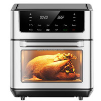 AOJA Friteuse à Air Intelligente 14L 2000w Acier Inoxydable Avec Rôtisserie Grille-Pain Déshydrateur Cuisson Sans Huile Friteuse à Air Numérique Four 12L