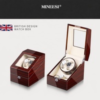 Remontoir de montre automatique MINEESI personnalisé, fait main, de luxe, écologique, durable, 2+3 emplacements, en bois d'ébène, finition laquée brillante, couleur crème