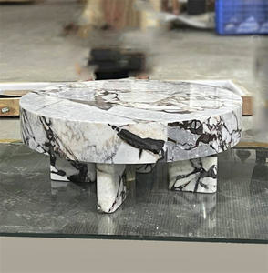 Modern lüks Galaxy mavi mermer sehpa büyük Plinths özelleştirilebilir boyut ve şekil oturma odası mobilya merkezi tabloları - Product Image 6