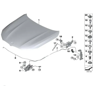 41007427051 o 41007427052 son Adecuados para la Bisagra del Capó del <span class=keywords><strong>BMW</strong></span> Serie 7 G12 - Product Image 6