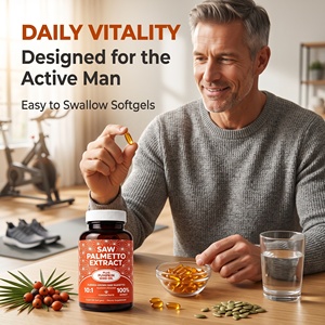 Extracto de Saw Palmetto OEM 10X Potencia, Aceite de Semilla de Calabaza, Salud Prostática, Alivio de la Micción, Crecimiento del Cabello, <span class=keywords><strong>Bloqueador</strong></span> de DHT, 60 Cápsulas Blandas para Adultos - Product Image 3