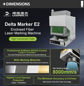 Machine de marquage laser à <span class=keywords><strong>fibre</strong></span> fermée Laserdelta <span class=keywords><strong>Delta</strong></span> Marker E2, vitesse 8000 mm/s, précision 0,01 mm, contrôle EZCAD, compatible Lightburn - Product Image 2