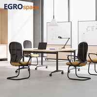 Chaise de bureau EGROspace au design moderne, dossier mi-haut, base traîneau, pour conférence, visiteur, réception et personnel